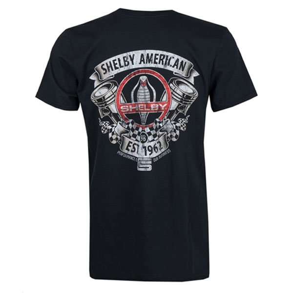 Shelby American Pistons Black T Shirt Xcentrick Autosports